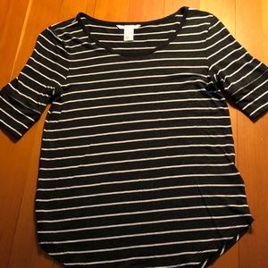 Striped black and white shirt
